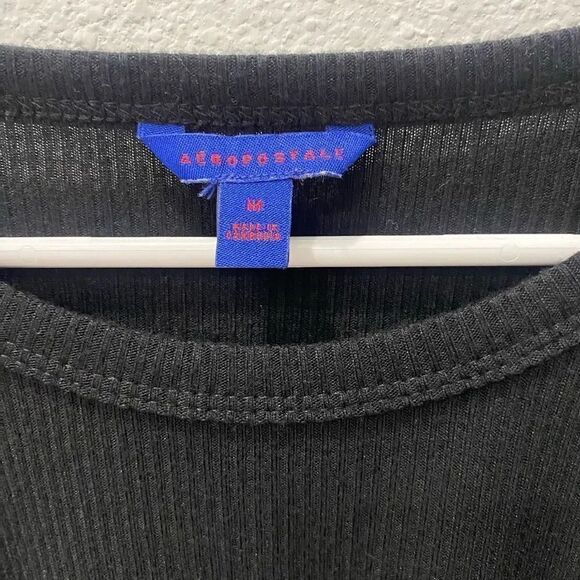 Aeropostale Black Cold Shoulder Long Sleeve Size Medium - Picture 4 of 5